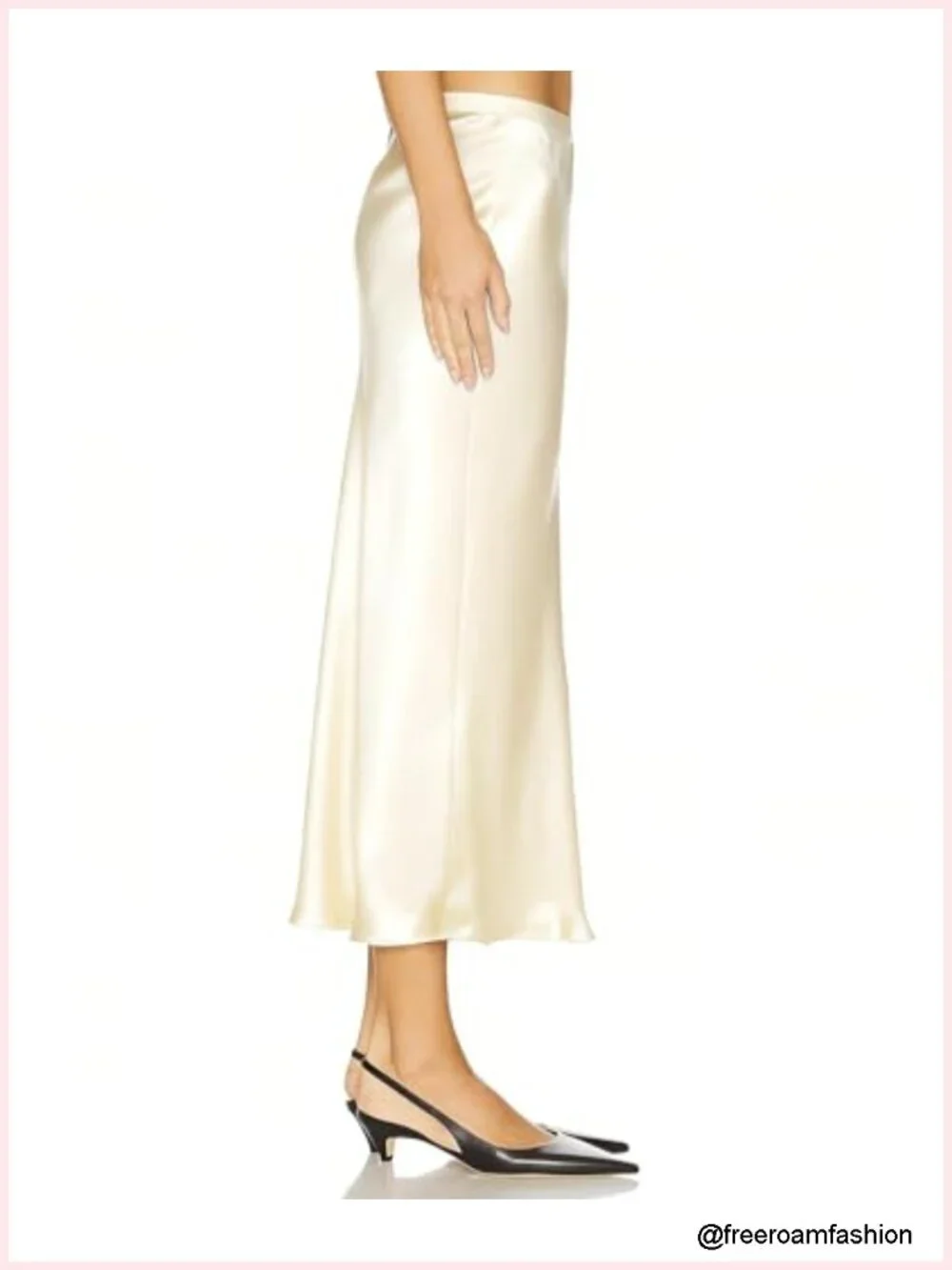 Silk Satin Mermaid Midi Skirt Elastic High Waist Office Party